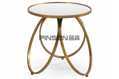 歐式輕奢風鐵藝黃銅大理石餐桌