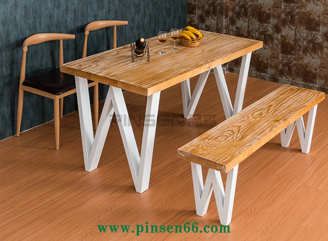 美式復古loft桌椅 鐵藝加固西餐廳餐桌椅定制