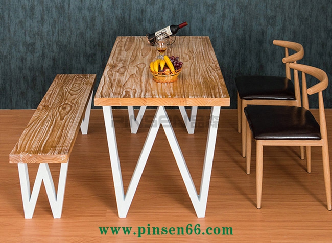 美式復古loft桌椅 鐵藝加固西餐廳餐桌椅定制