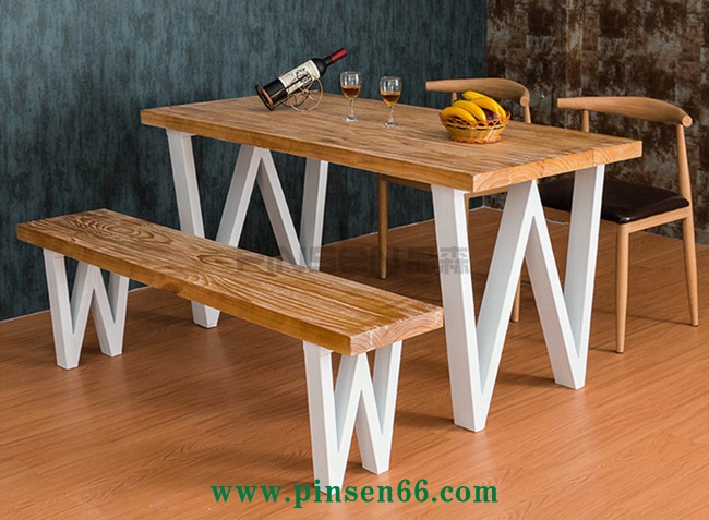 美式復古loft桌椅 鐵藝加固西餐廳餐桌椅定制