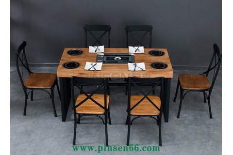 木炭燒烤店餐桌廠家哪家可靠，用什么排煙方式好？開(kāi)燒烤店了解一下