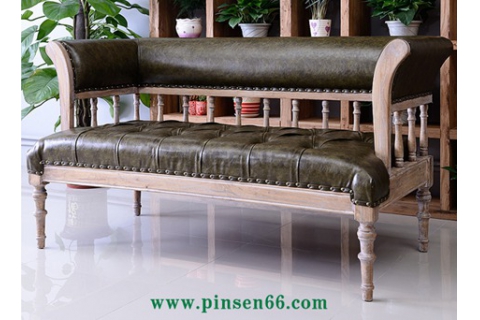 實(shí)木軟包復(fù)古西餐廳卡座沙發(fā)