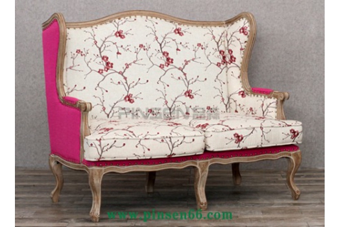 歐式古典實木軟包花紋主題餐廳卡座沙發(fā)